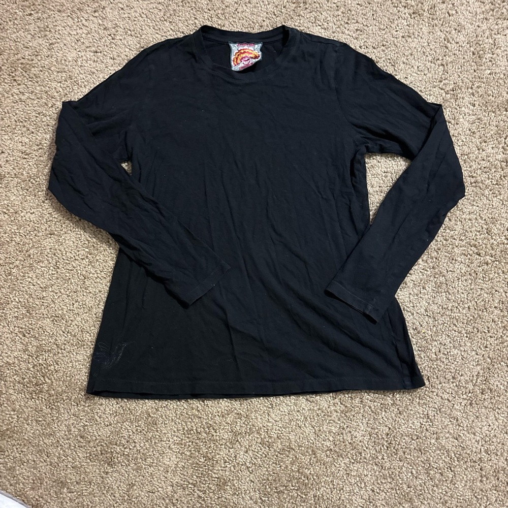Johnny Was Black Long Sleeve Crew Neck Knit Top Size Medium / Large - Picture 2 of 7